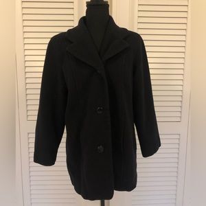 London Fog Warm Lined Black Blazer Dress Coat
